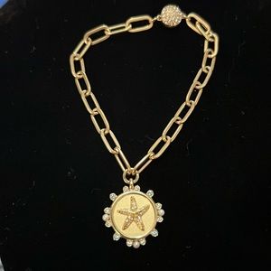 Authentic Swarovski starfish charm link magnetic closure bracket size small